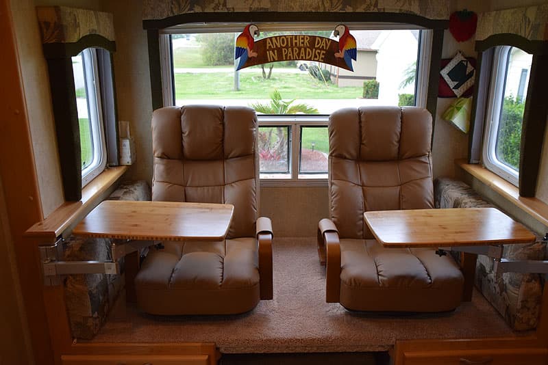 Lazyboy recliners in a truck camper