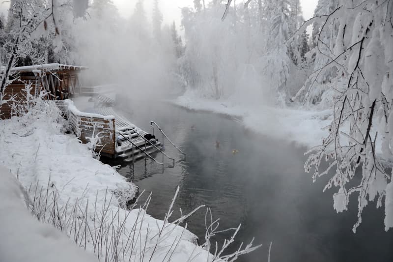 Winter at Liard Hot Springs, British Columbia