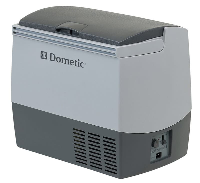 Dometic 12-volt refrigerator in camper