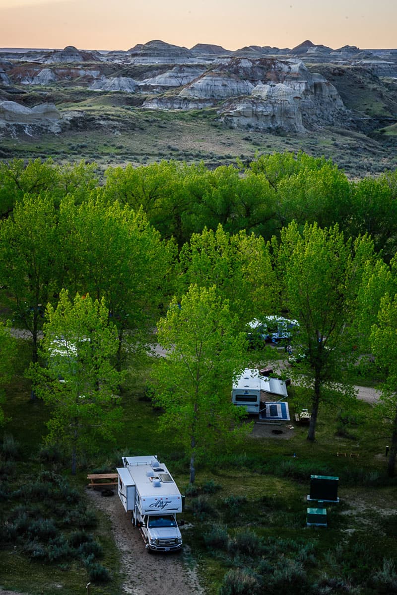 Camping at Dinosaur Provincial Park, Alberta