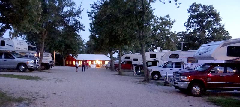 Campers at night