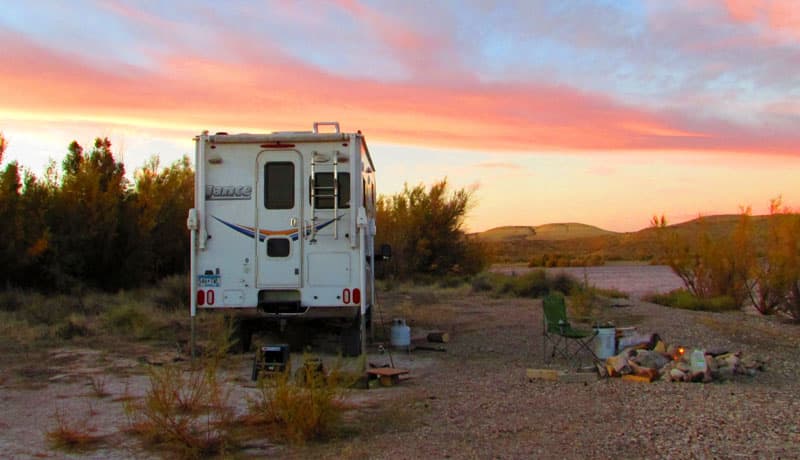 Minimalist Camper Sunset