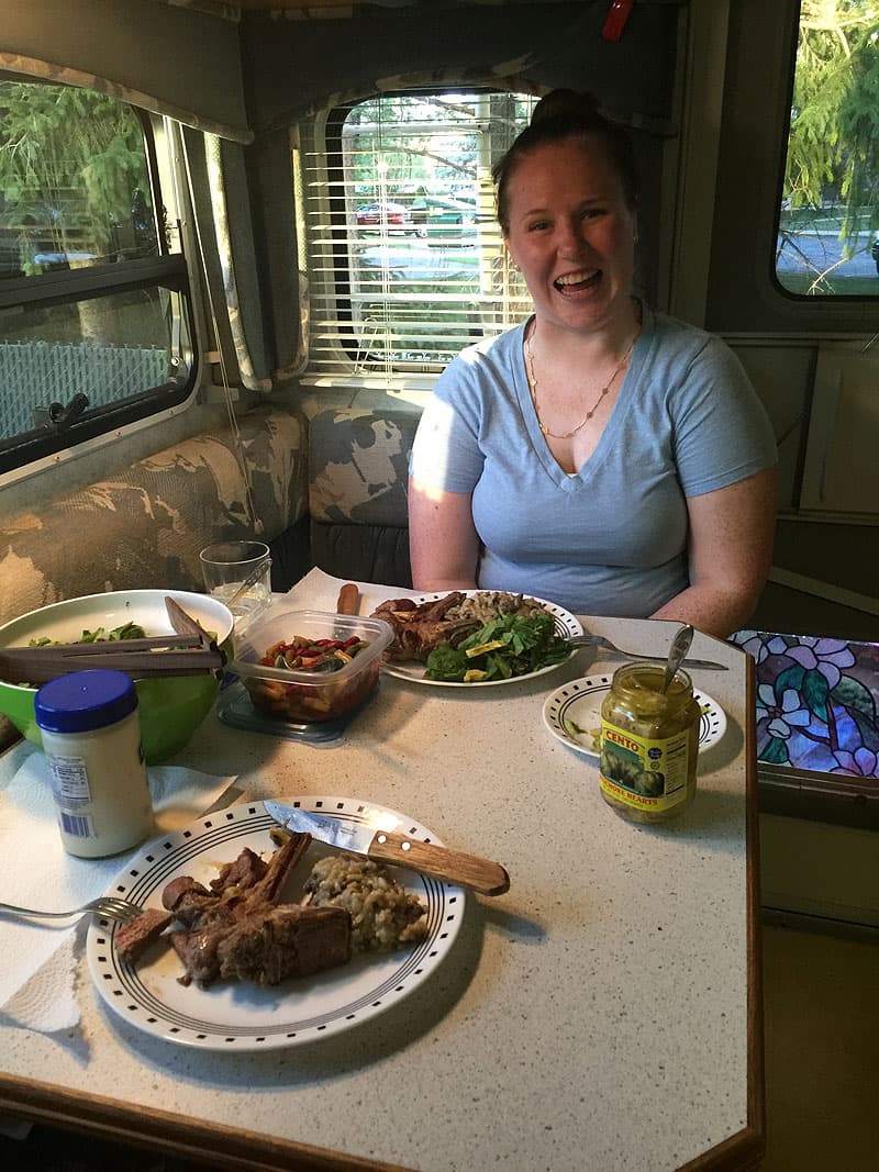 First RV adventure, Monica, granddaughter