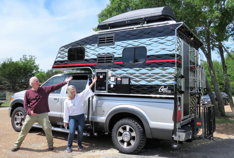 Jim and Nancy with their Capri Camper