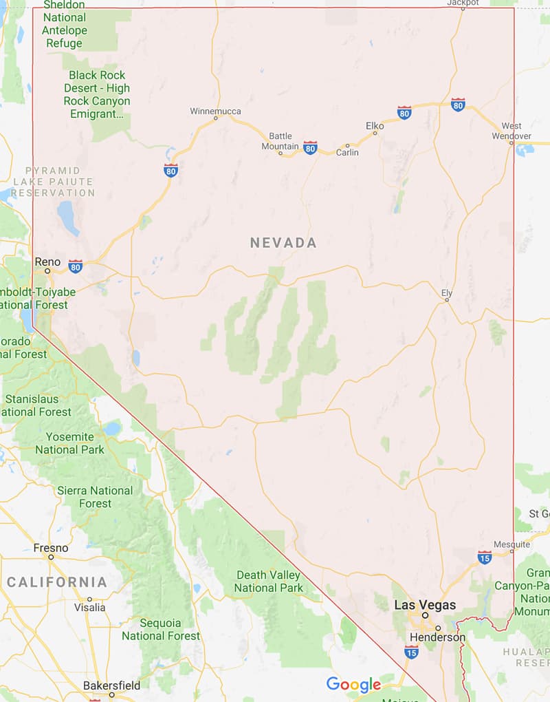 Nevada Google Map