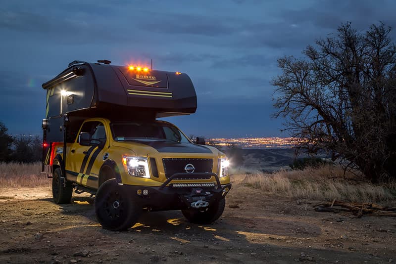 SEMA vehicle Nissan Titan and Lance camper