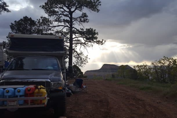 North Rim Grand Canyon with a pop-up camper