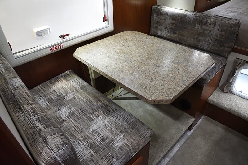 Northern Lite dinette seat depth and cushions