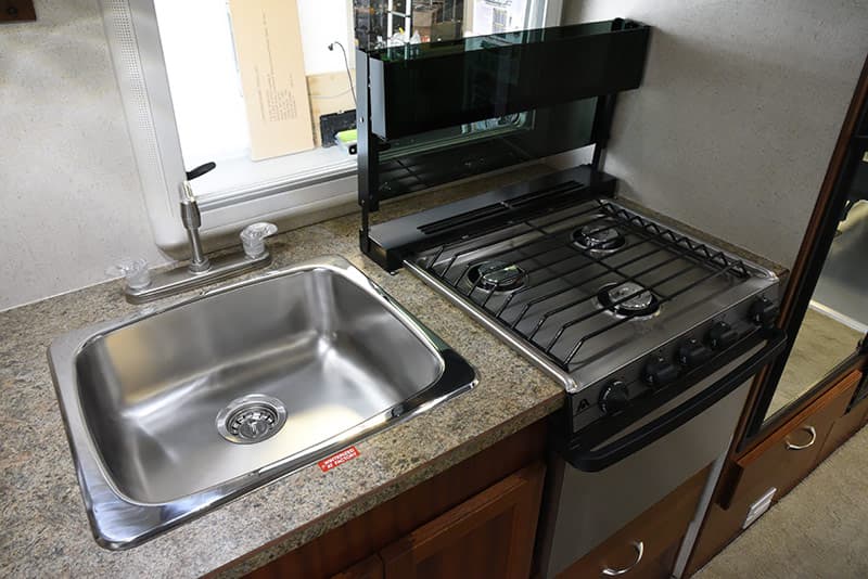 Northern Lite 10-2 sink and stove top open