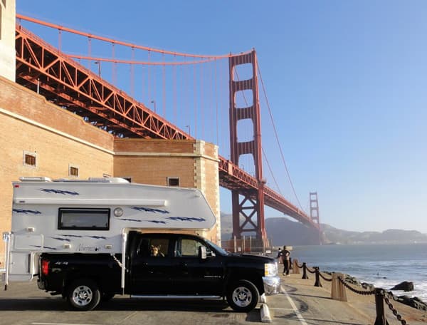 Golden Gate bridge and Northstar camper