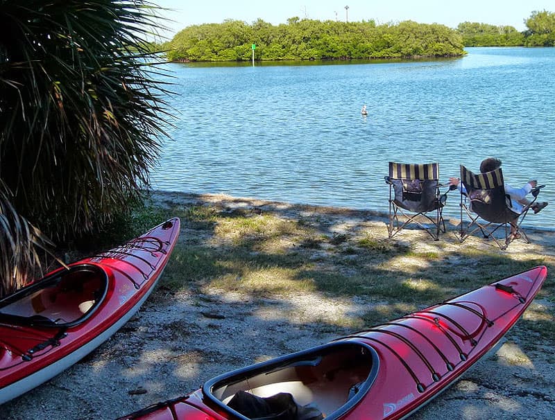 Kayak from Ft Desoto campsite