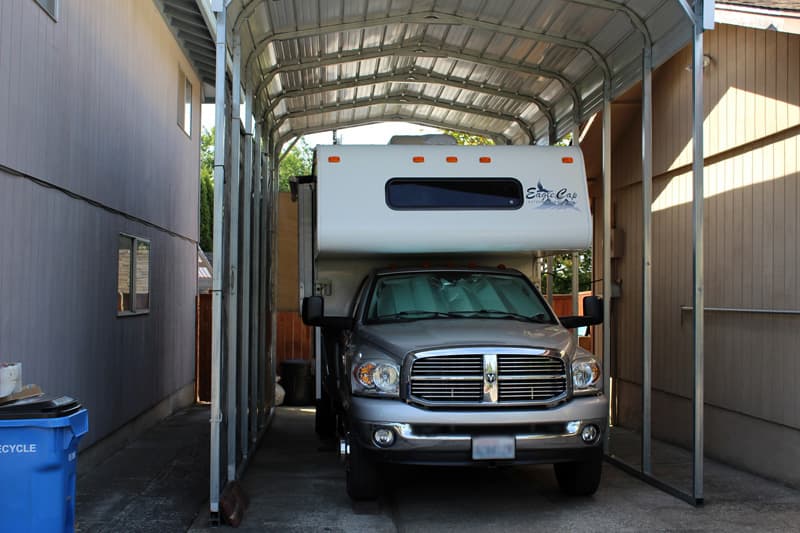 Camper covered when not using it