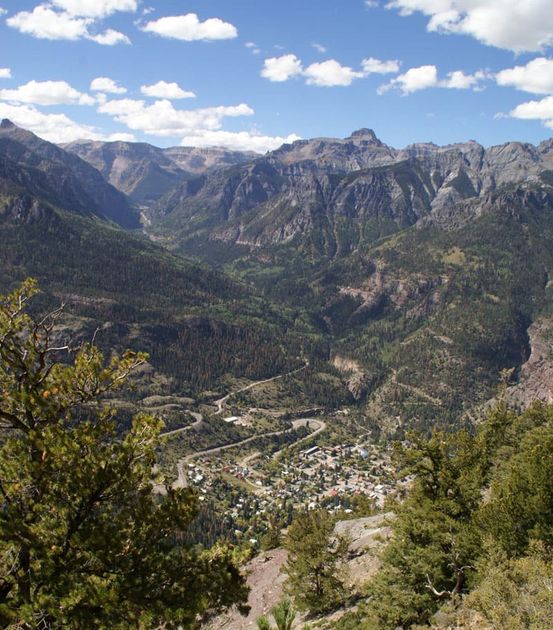 Ouray from way above, Amphitheater Campground, Colorado