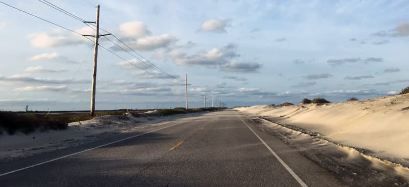 Outer Banks Island Sand Across Road