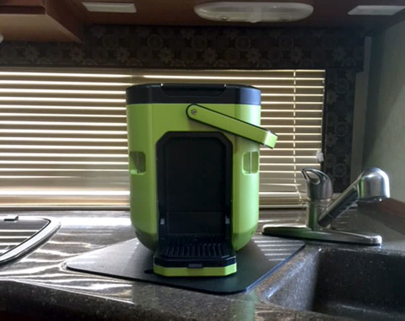 Oxx coffee box in a camper