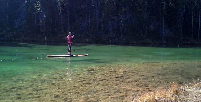 Paddling on Herbert Lake