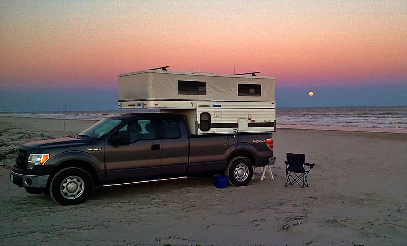 Winter camping on Padre Island, Texas