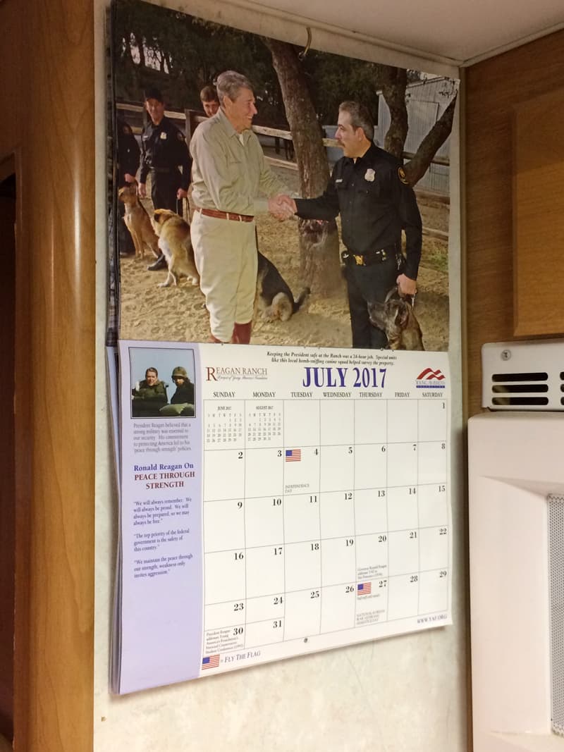 Ronald Reagan calendar