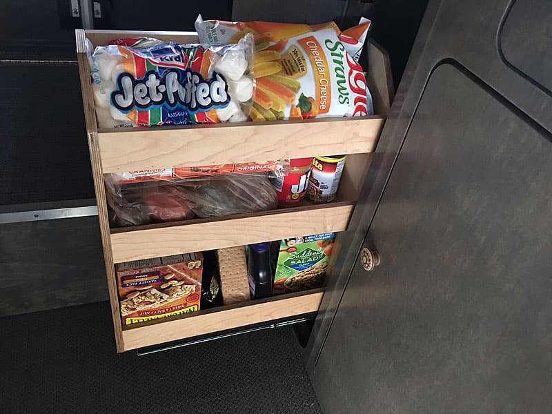 Pull out pantry in Phoenix flatbed Camper