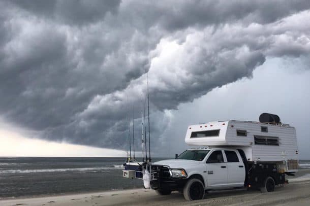 #067 - Corey BarnettPortsmouth Island, North Carolina2014 Ram 35001976 CoachmenCamera Used - iPhone 7We had been camping at Portsmouth Island for three nights in 100% humidity, no air conditioning, no wind at night, and a really hot camper.  We had battled giant mosquitoes, big gnats, and biting green flies the entire trip.We drove through 10
