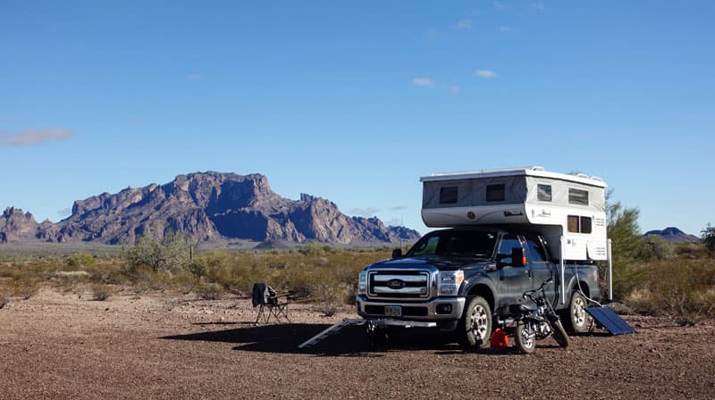 Boondocking in Quartzsite, Arizona with a Hallmark camper