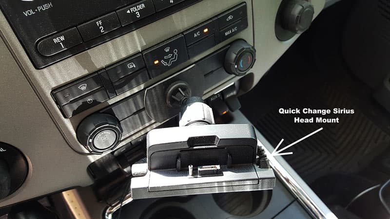 Quick change Sirius XM head mount