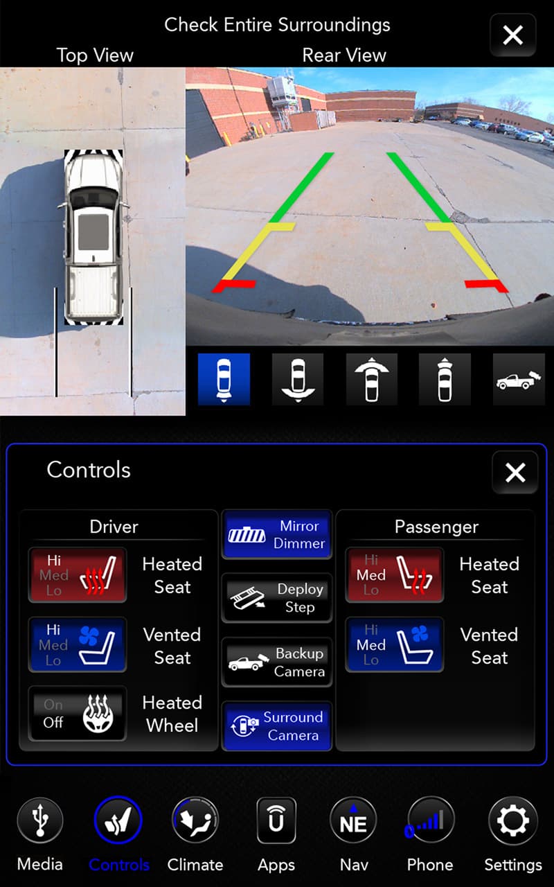 Bird's Eye Camera system in Ram 1500 truck