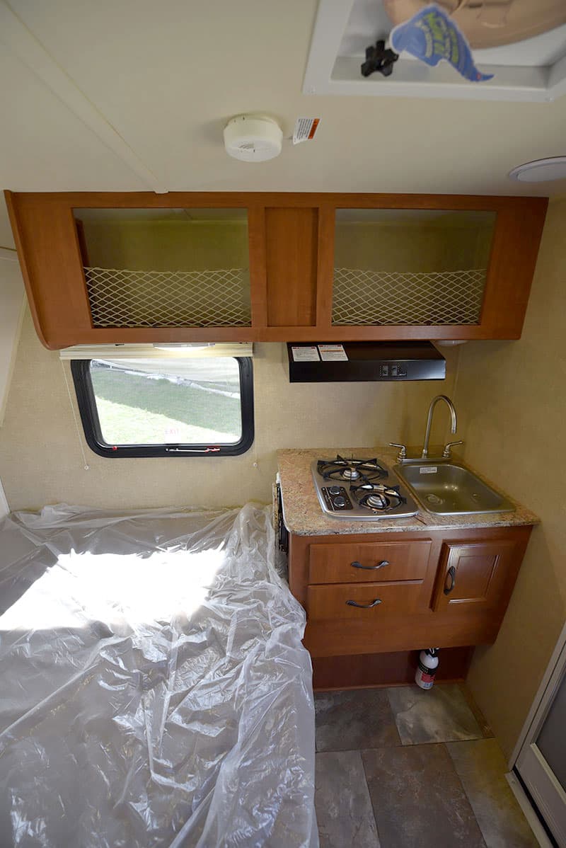 Rayzr Camper kitchen and cabinets