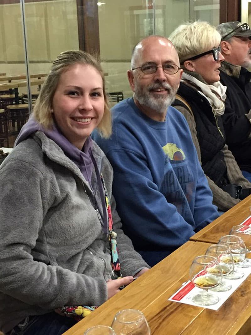 Dad & daughter enjoying their Bourbon at Makers Mark