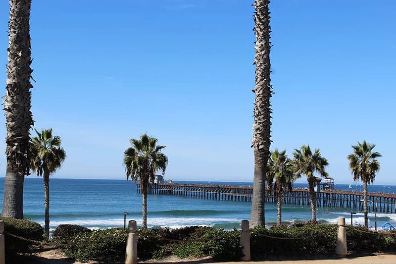 Beach trails in Oceanside, California along the Pacific coast