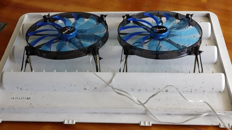 Refrigerator Cooling Fans attached to vent cover