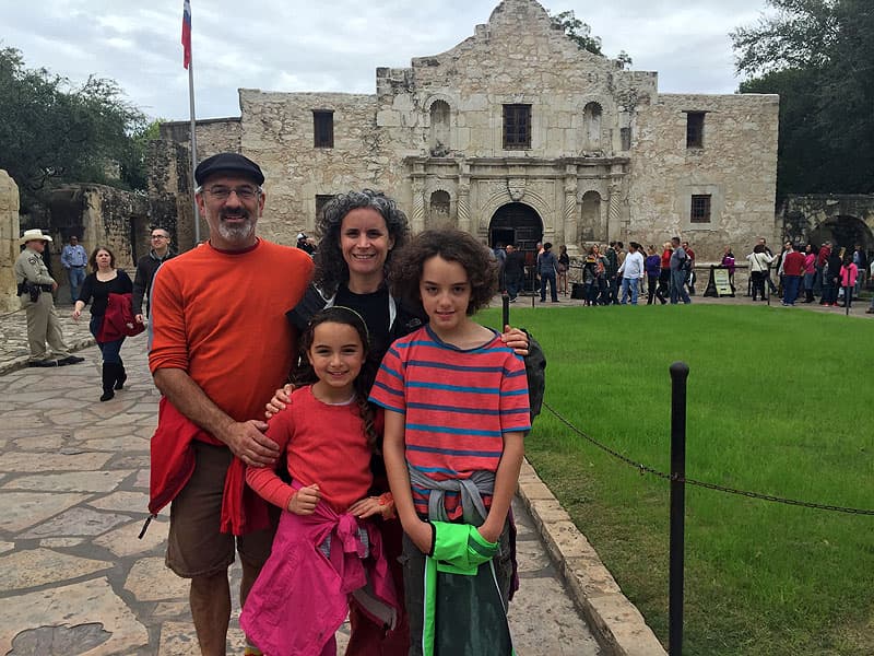 Road schooling in the Alamo, San Antonio, Texas