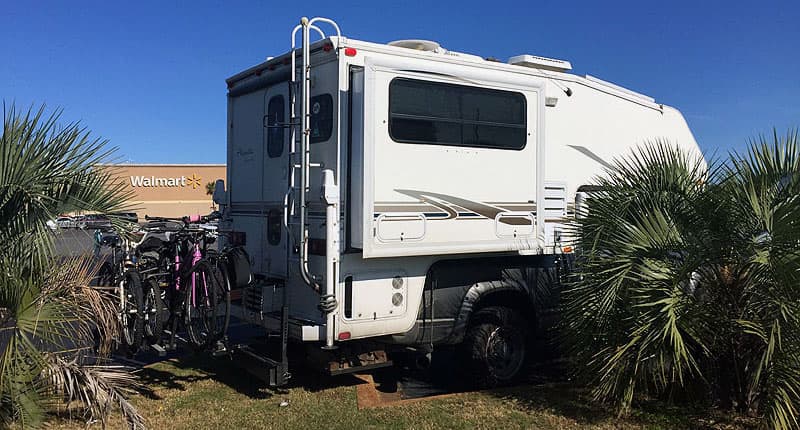 Dry camping at Walmart on cross-country journey