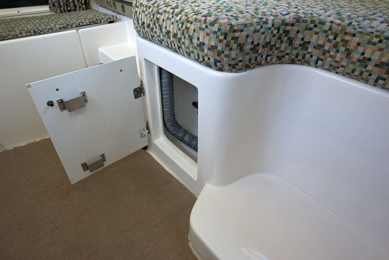 Roamer Camper Interior Under Dinette Storage