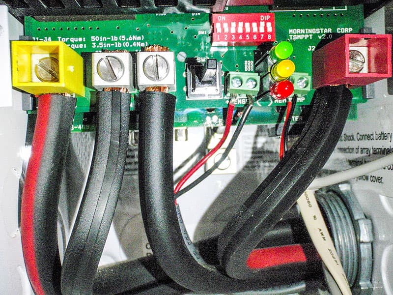 Charge controller cable installation