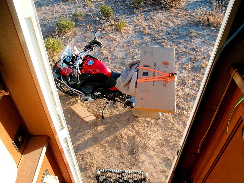 Delivery of a solar panel in the Desert