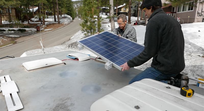 Solar panel installation, Lake Tahoe