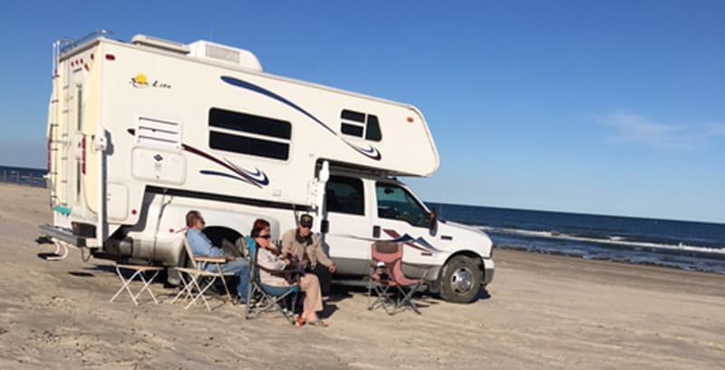 Beach camping Texas