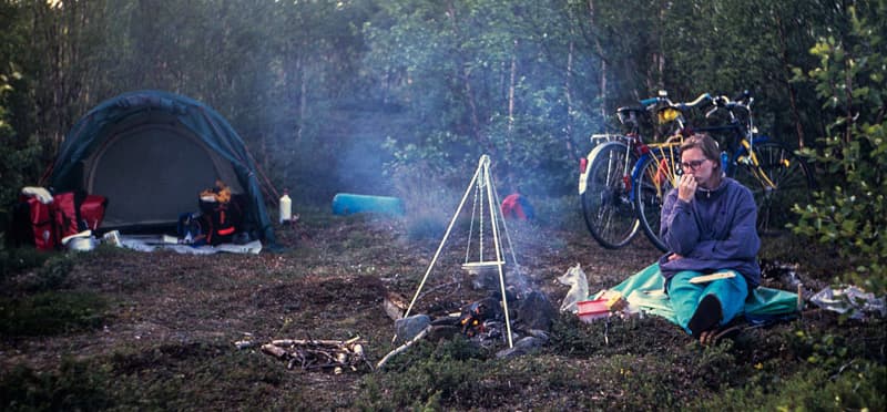 Sweden-bike-and-tent-Lappland