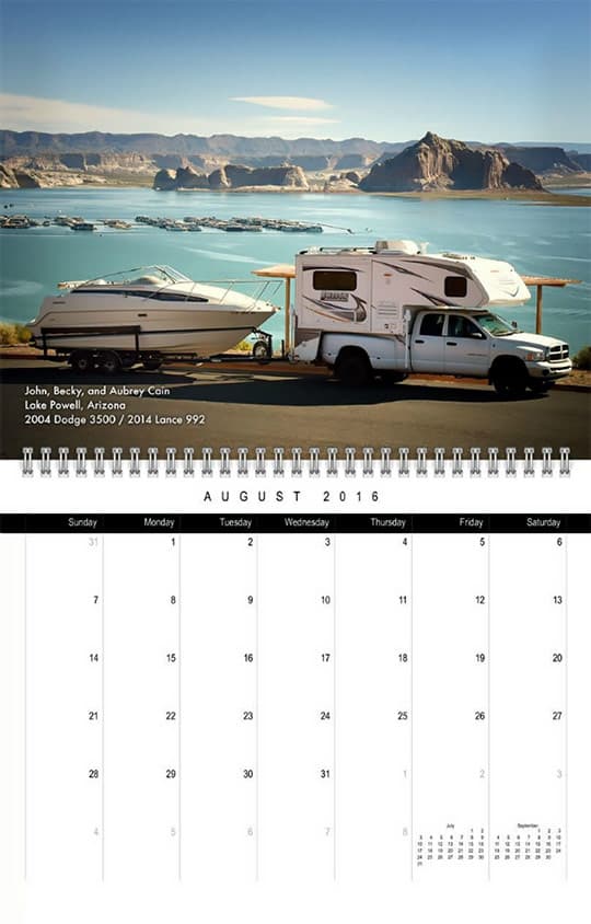 2016 Calendar Ready August Cain