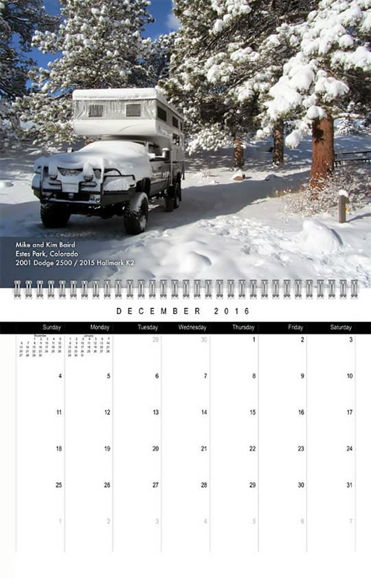 2016 Calendar Ready December Baird