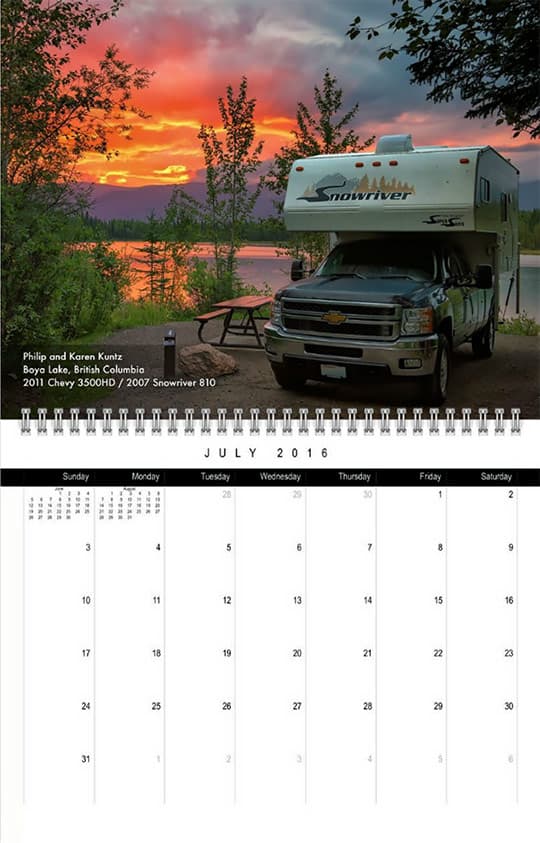 2016 Calendar Ready July Kuntz