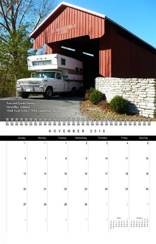 2016 Calendar Ready November Denny