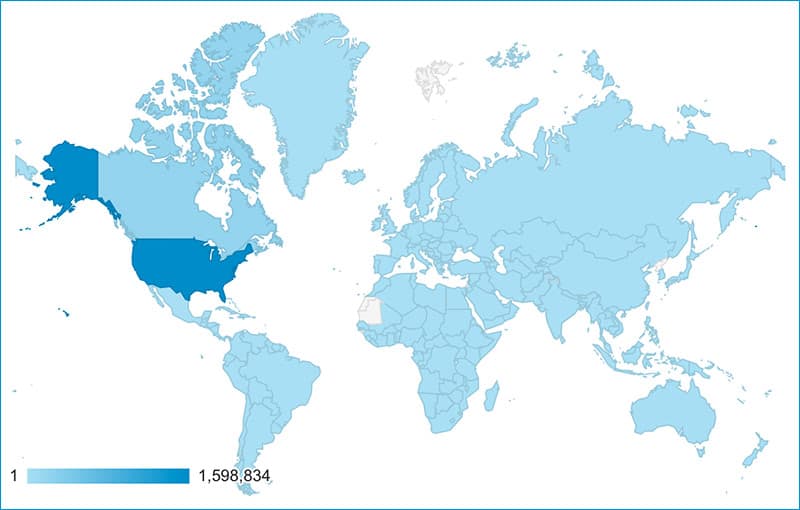 TCM international Readership continents