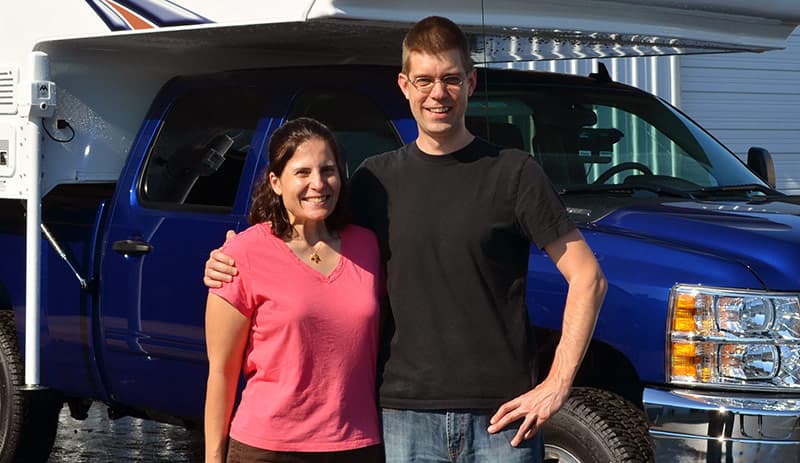 Gordon and Angela with Camper