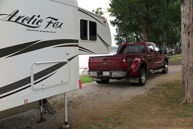 Arctic Fox unloaded and Ford Truck