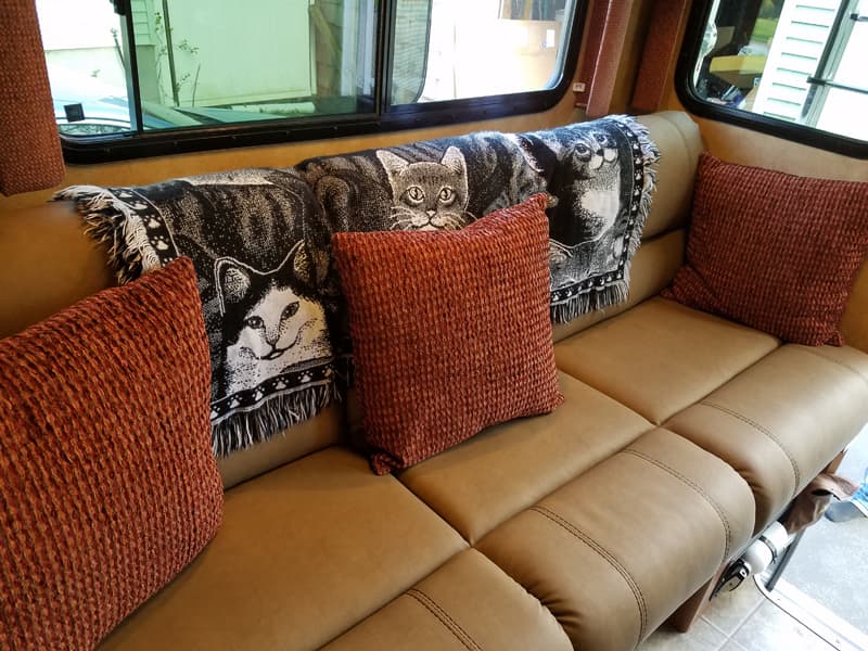 New Thomas Payne Sofa in camper dinette area