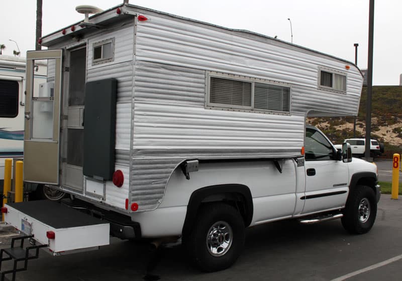1972 Tiltin Hiltin truck camper set up
