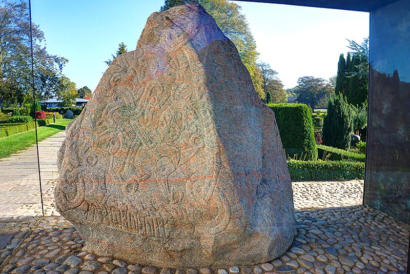 Denmark Jelling stones, two massive carved runestones from the 10th century