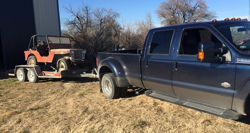 Towing Jeep With Just 2015 Ford F350 Dually